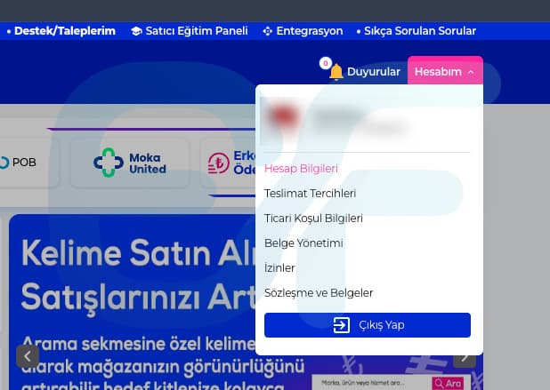 1. adım: Hesap bilgilerine erişim