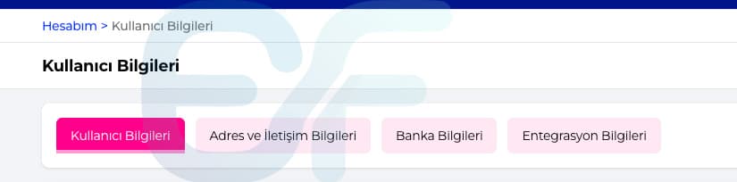 2. adım: Entegrasyon bilgileri